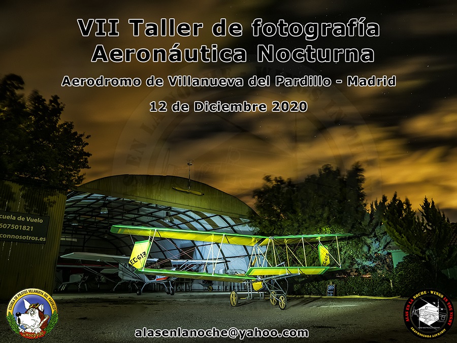 Taller de Fotografía Aeronáutica Nocturna en el Aeródromo de Villanueva del Pardillo